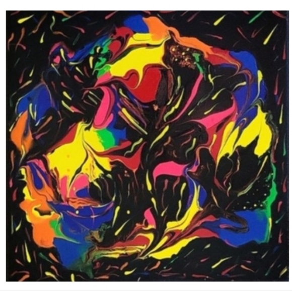 Hand Crafted Abstract Design 12x12 Inches Canvas Picture - Picture 4 of 4